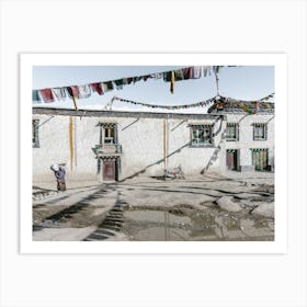 Street Scene In A Tibet Village In The Himalayas Art Print