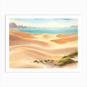 Serene Landscape Of Coastal Sand Dunes Art Print