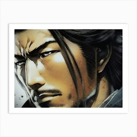 A Blind Samurai With Charismatic Calm Face as a Detailed Colored Pencil Drawing 300dpi Meta Art Print