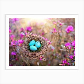 Easter Eggs In A Bird'S Nest Art Print