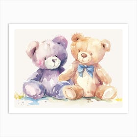 Watercolor Teddy Bears Kids and Nursery Art Print