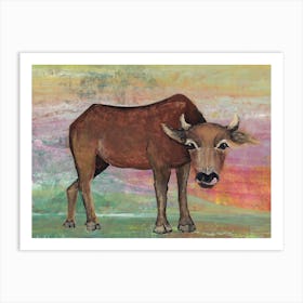 Happy Cow Painting Art Print