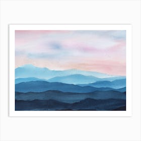Abstract Blue Mountains 2 Art Print
