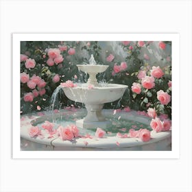 Fountain Of Roses Art Print