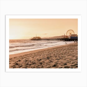 Ferris Wheel On Beach Dock Art Print