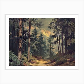 Retro Mountains 8 Art Print