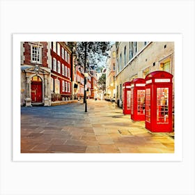 Red Telephone Booths In Covent Garden Art Print