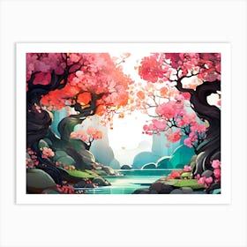 Sakura Trees 4 Art Print