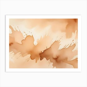 Abstract Watercolor Background In Brown Tones Art Print