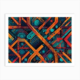 Abstract Digital Pattern Art Print