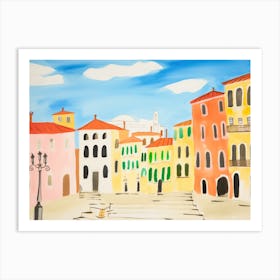 Florence Italy Cute Watercolour Illustration 2 Art Print