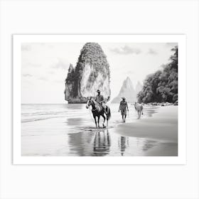 A Horse Oil Painting In Railay Beach, Thailand, Landscape 3 Art Print