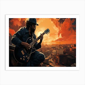 Man Playing Guitar Art Print