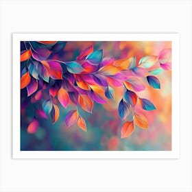 Colorful Leaves Wallpaper 1 Art Print