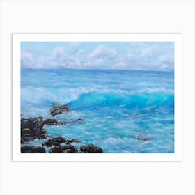 Seascape wave sea art print Art Print