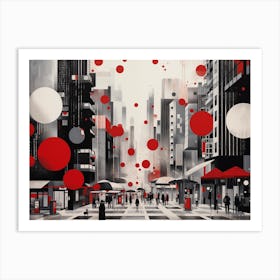 Red Dots In The City Art Print