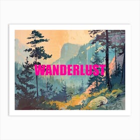  Pink Wanderlust Poster Vintage Woods 2 Art Print