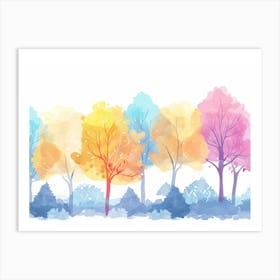 Watercolor Trees Art Print