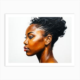 Side Profile Of Beautiful Woman Oil Painting 193 Art Print