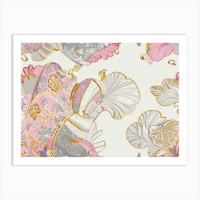 Pink And Gold 1 Art Print