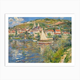 Tranquil Waterside Sanctuary Painting Inspired By Paul Cezanne Art Print