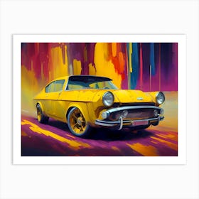 Yellow Car Painting 3 Art Print