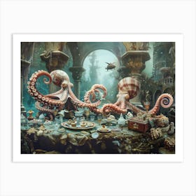 Underwater Scene Octopussy 1 Art Print