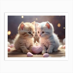 Birthday Kittens Art Print
