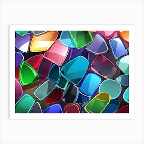 Colorful Glass Pieces Art Print