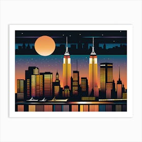 New York City Skyline 4 vector art Art Print