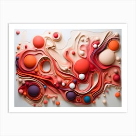 Sculpting Simplicity: Abstract Natural Order in Polymer Clay Art Print