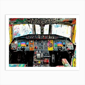 Cockpit Of A Plane Art Print