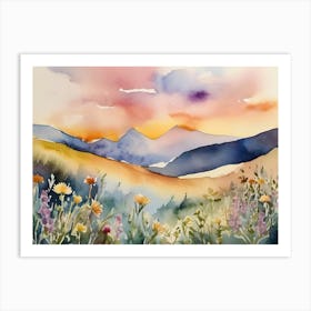 Sunset In The Mountains 16 Art Print