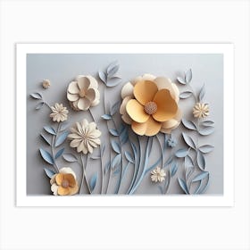 Paper Flower Wall Art 12 Art Print