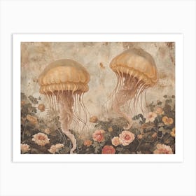 Floral Animal Illustration Jellyfish 3 Art Print