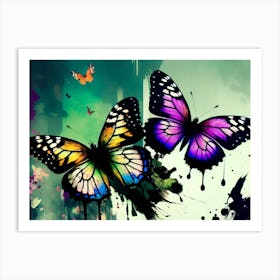 Colorful Butterflies 160 Art Print