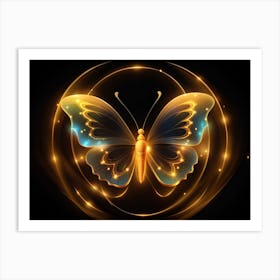 Golden Butterfly 58 Art Print