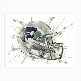 Kansas State Wildcats NCAA Helmet Poster Art Print