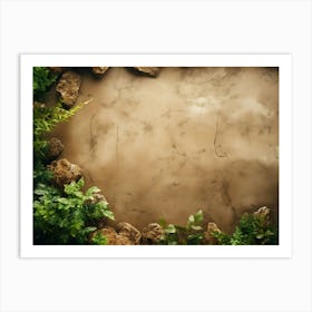 Frame With Plants And Rocks 1 Art Print