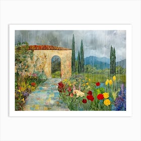 Rainy Day in a Mediterranean Garden # 3 Art Print