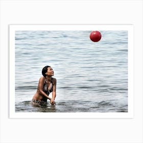 Asian Beach Volleyball Girl Art Print