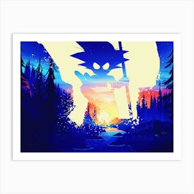 Anime Negative Space ― Shadow In The Forest Art Print