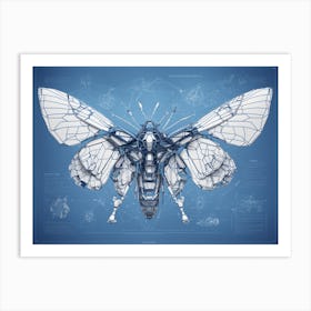 Blueprint - Moth Art Print