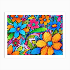 Colorful Flowers 2 Art Print