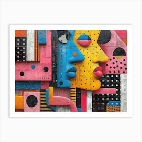 SynthGeo Shapes: A Cartoon Abstraction Abstract Painting 11 Art Print