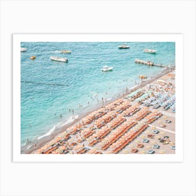 Positano Orange Beach Art Print