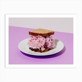 Flower Sandwich Pink And Purple Art Print