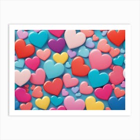 Colorful Hearts 1 Art Print