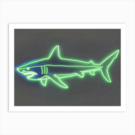 Neon Green Cookiecutter Shark Art Print