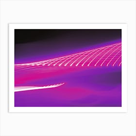 Neon Pink Twisting Abstract Light Trail Pattern Art Print